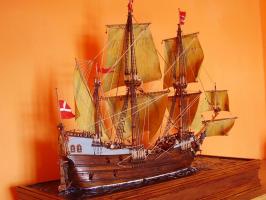 dán fluite, kereskedő hajó a 17.századból M 1:50